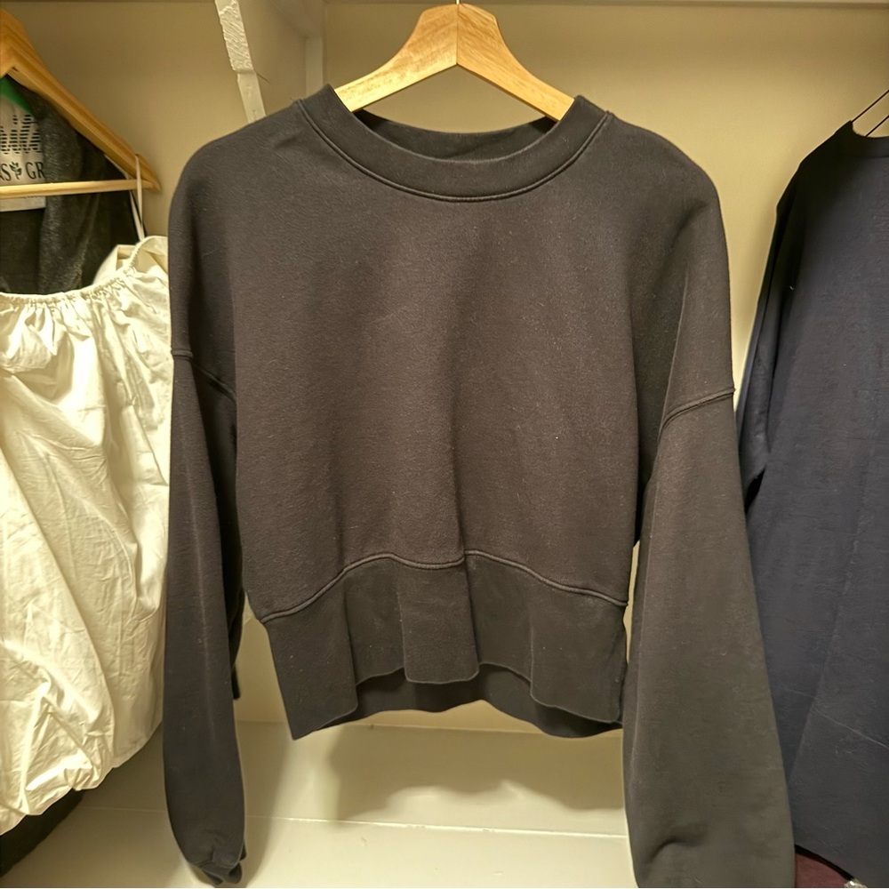 ALLSAINTS black crewneck cropped sweatshirt